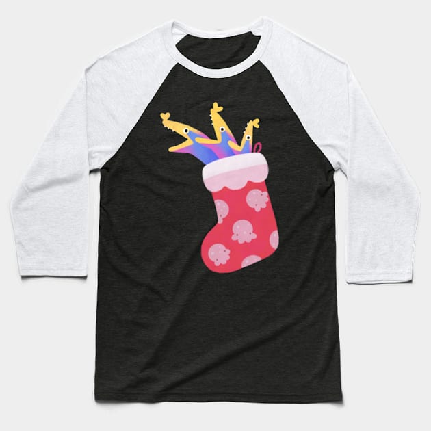 Christmas ribbon eel Baseball T-Shirt by pikaole